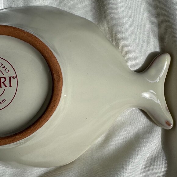 EUC, VIETRI Italy Pesce Crema White Fish Shape Condiment Bowl Dish, China, 6 in. - Picture 10 of 10